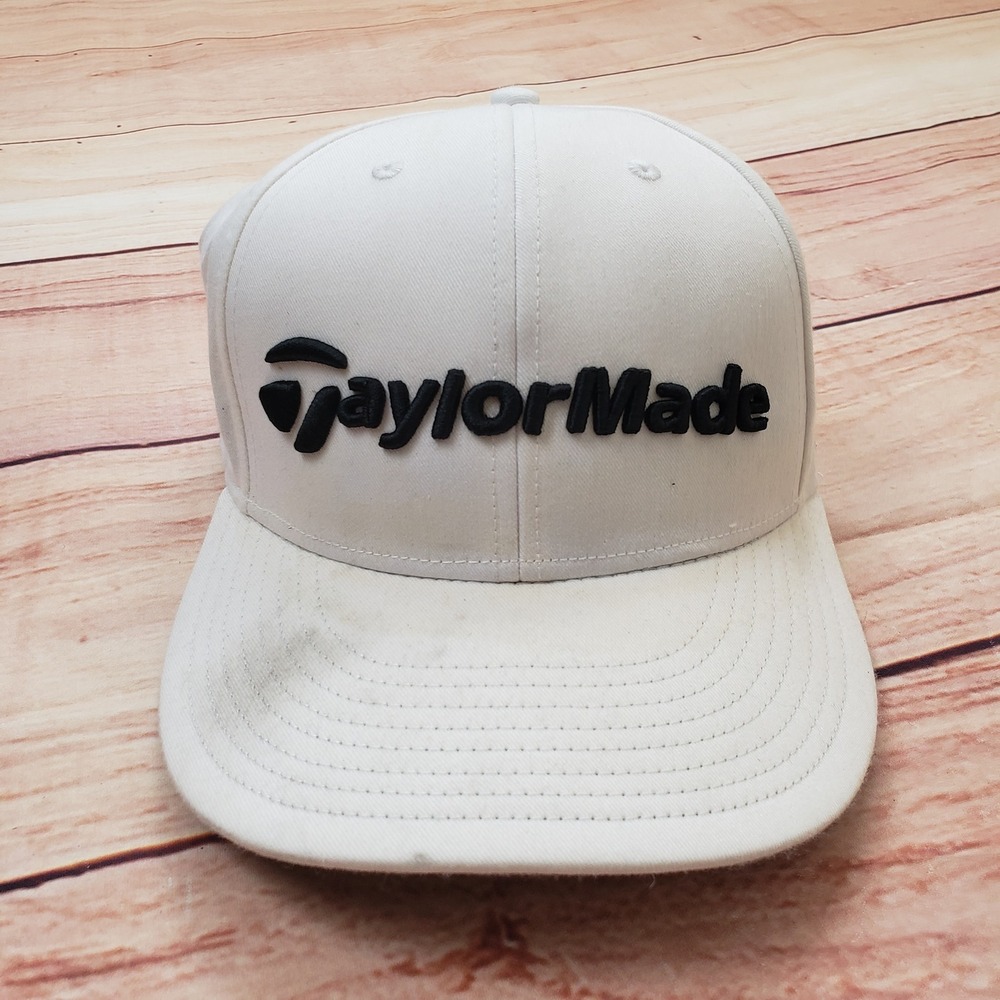 TaylorMade SIM TP5 Golf Hat White Black Snapback Flat Brim One Size Mens Cap